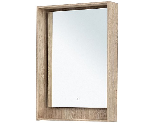Зеркало Aquanet Милан 60 336403 с подсветкой Дуб светлый с сенсорным выключателем