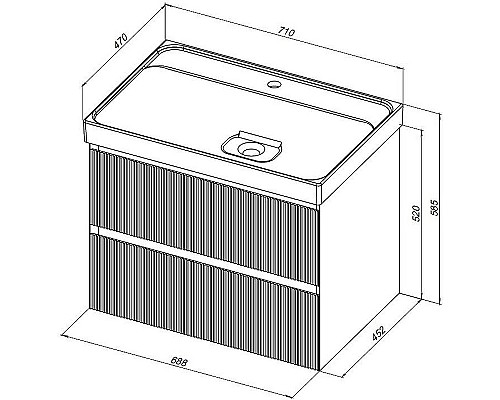 Тумба под раковину Aquanet Альтера 70 337155 подвесная Белая матовая