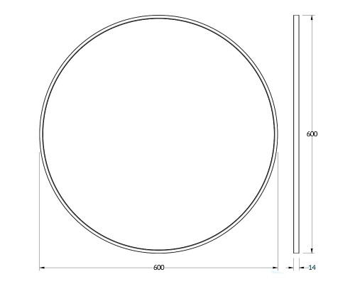 Зеркало Evoform Impressive d60 BY 7543 в раме - Черный цвет