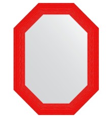 Зеркало Evoform Polygon 86х66 в багетной раме - Красная волна 89 мм