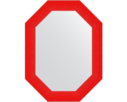 Зеркало Evoform Polygon 86х66 в багетной раме - Красная волна 89 мм