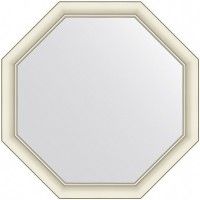 Зеркало Evoform Octagon 71x71 в багетной раме - Белый с серебром 60 мм