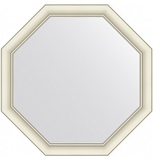 Зеркало Evoform Octagon 71x71 в багетной раме - Белый с серебром 60 мм