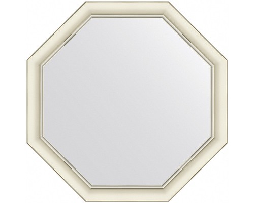 Зеркало Evoform Octagon 71x71 в багетной раме - Белый с серебром 60 мм