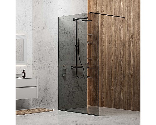 Душевая перегородка Berges Sky Black 110х200 064027 профиль Черный матовый стекло тонированное