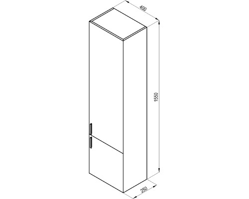 Шкаф пенал Ravak SB Clear II 40 R подвесной Белый глянец