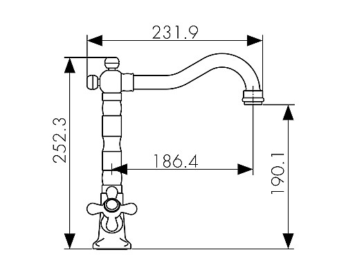 Смеситель для кухни Kaiser Carlson Style 44233-1 Br Бронза