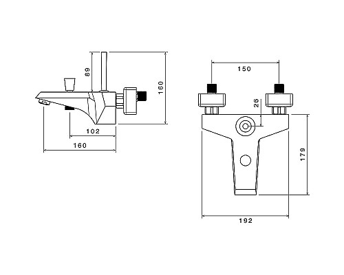 Смеситель для ванны Shouder Tiffany 0210117 Черный Хром