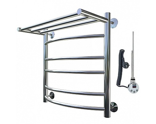 Электрический полотенцесушитель Тругор Приоритет 3 элТЭН 60x50 с полкой Хром
