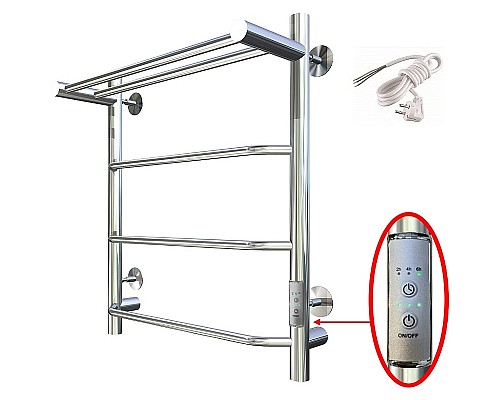 Электрический полотенцесушитель Тругор ПЭК 6 П СП 60x40 с полкой Хром