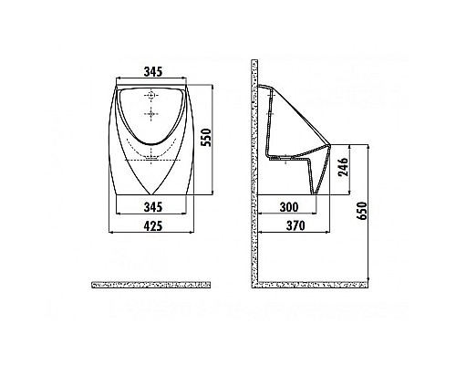 Писсуар Creavit TP645-00CB00E-0000 подвесной Белый