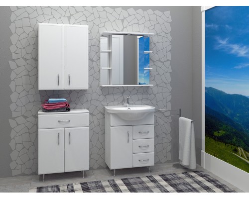 Зеркальный шкаф Stella Polar Концепт Лаура 70/С R SP-00000058 с подсветкой Белый