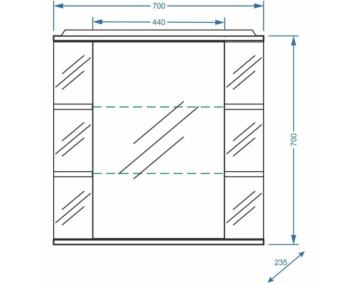 Зеркальный шкаф Stella Polar Концепт Лаура 70/С R SP-00000058 с подсветкой Белый