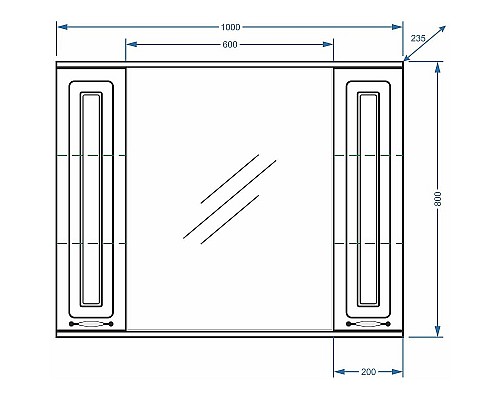 Зеркало со шкафом Stella Polar Кармела 100 SP-00000187 с подсветкой Ольха белая