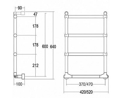 Электрический полотенцесушитель Margaroli Sole 5124704MBNB Черный матовый