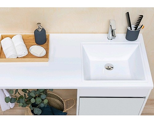 Тумба с раковиной Aquanet Токио 110 R 239207 Белая