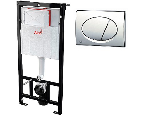 Инсталляция Alcaplast Sadromodul AM101/1120-3:1 RU M71-0001 для унитаза с клавишей смыва Хром глянец