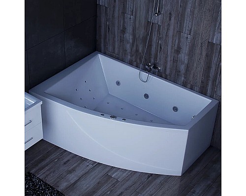 Акриловая ванна Aquatek Оракул 180х125 L ORK180-0000004 без гидромассажа с фронтальной панелью с каркасом (вклеенный) со слив-переливом