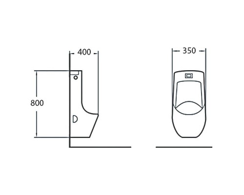 Писсуар SantiLine SL-6002MB Черный матовый с сенсорным смывом