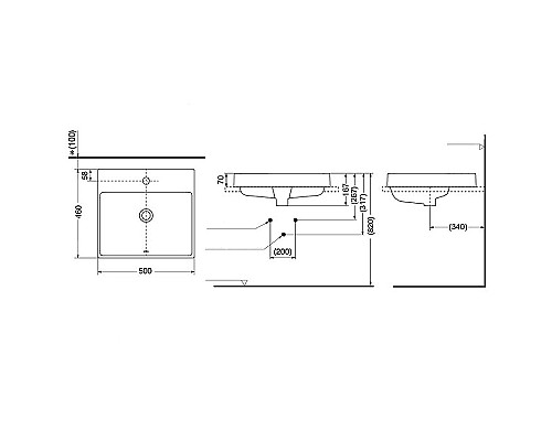 Раковина Toto MH 50 LW1615CB#XW Белая