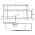 Акриловая ванна Riho Rething Cubic 160х70 B104001005 (BR0600500000000) без гидромассажа