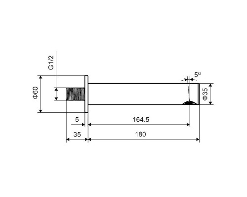 Излив для смесителя Excellent Pi Arex AREX.1225BL Черный матовый