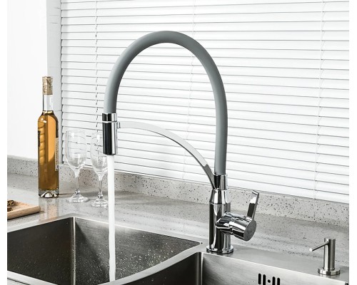 Смеситель для кухни Frap F4552 Хром Серый