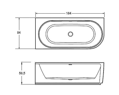Акриловая ванна Riho Desire 184x84 B088001005 (BD0600500000000) L без гидромассажа Акриловая ванна Riho Desire 184x84 B088001005 (BD0600500000000) L без гидромассажа