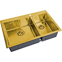 Кухонная мойка ZorG Steel Hammer 78 SH 78-2-51-L BRONZE Бронза