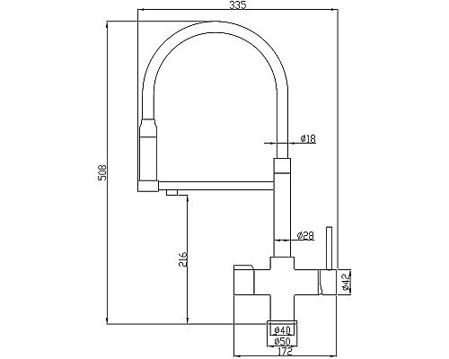 Смеситель для кухни ZorG Steel Hammer SH 2003 BRONZE Бронза Черный