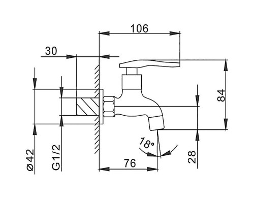 Кран для одного типа воды Frap F521 Хром