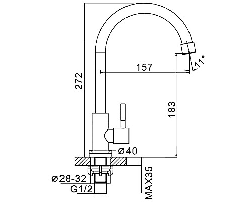Кран для одного типа воды Frap H899 F41899-6 Сатин