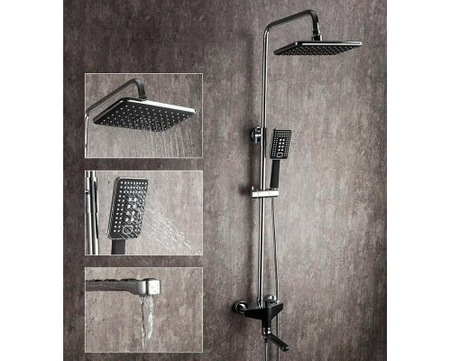 Душевая система Frap H57 F2457 Черная матовая Хром