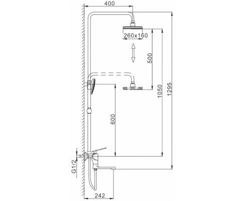 Душевая система Frap H57 F2457 Черная матовая Хром