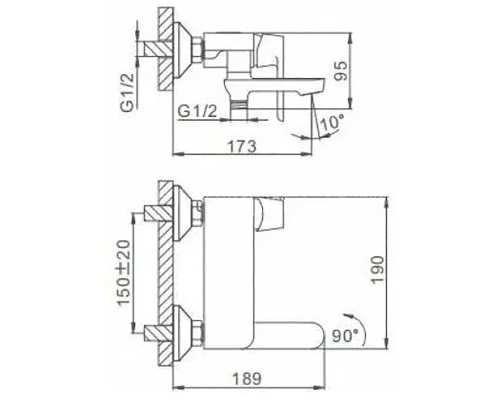 Смеситель для ванны Frap H34 F3234 Белый Хром