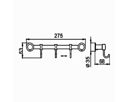 Вешалка для полотенец Frap F205-3 Хром