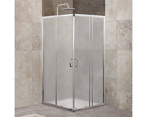 Душевой уголок BelBagno Unique 100х100 UNIQUE-A-2-85/100-P-Cr профиль Хром стекло рифленое
