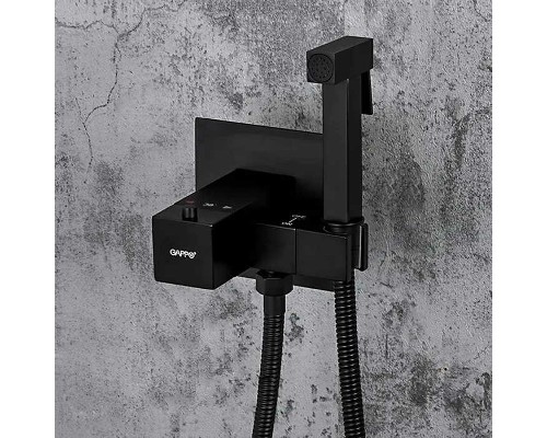 Гигиенический душ со смесителем Gappo G7207-60 с термостатом Черный матовый