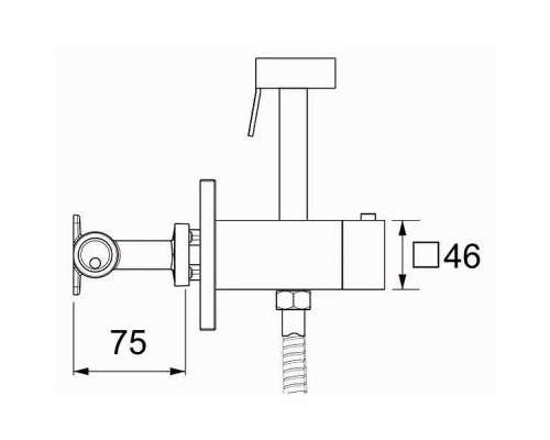 Гигиенический душ со смесителем Gappo G7207-60 с термостатом Черный матовый