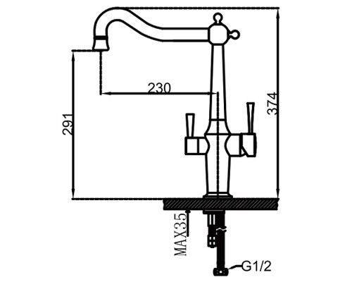 Смеситель для кухни Gappo G4398-14 Хром