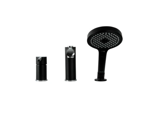 Смеситель на борт ванны Gappo G03-6 Черный матовый Хром