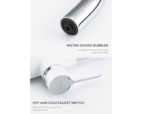 Смеситель для кухни Gappo G03-8 G4303-8 Белый Хром