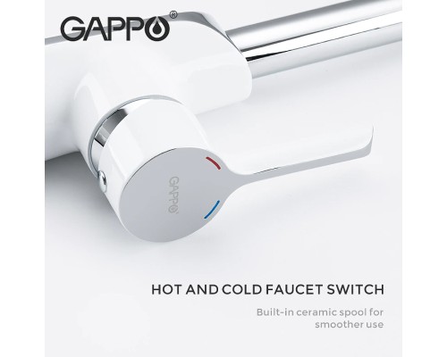 Смеситель для кухни Gappo G03-8 G4303-8 Белый Хром