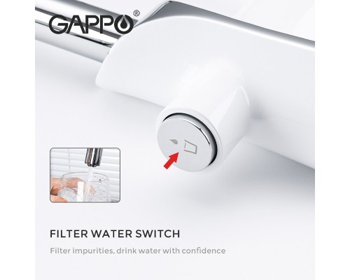 Смеситель для кухни Gappo G03-8 G4303-8 Белый Хром