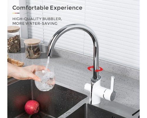 Смеситель для кухни Gappo G03-8 G4303-8 Белый Хром