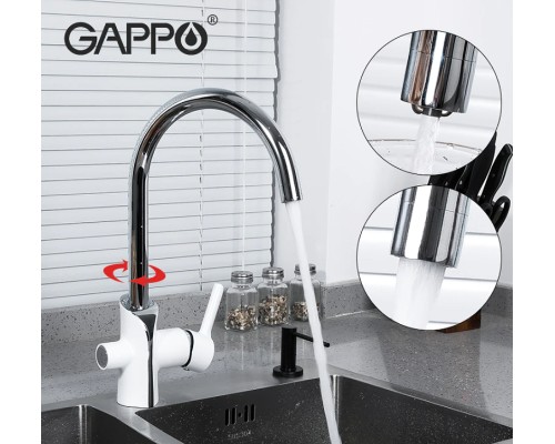Смеситель для кухни Gappo G03-8 G4303-8 Белый Хром