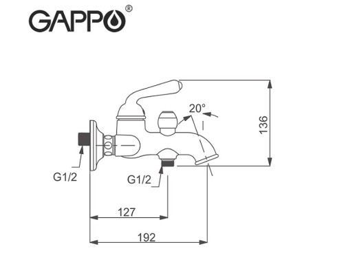 Смеситель для ванны Gappo G88 G3288 Хром