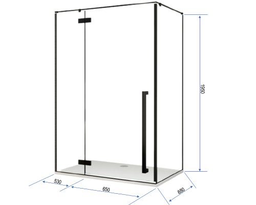 Душевой уголок Ceruttispa 120х90 C1A профиль Черный глянцевый стекло прозрачное