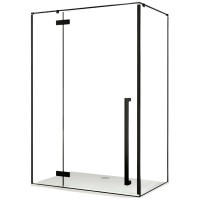 Душевой уголок Ceruttispa 120х90 C1A профиль Черный глянцевый стекло прозрачное