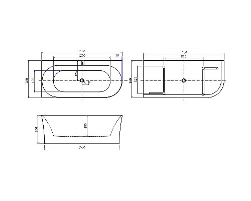 Акриловая ванна Allen Brau Priority 4 170x78 R 2.31004.21B без гидромассажа